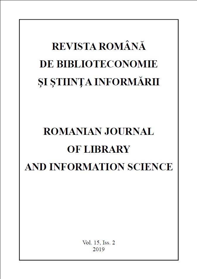 Romanian Journal of Library and Information Science - Vol. 15, Iss. 2, 2019